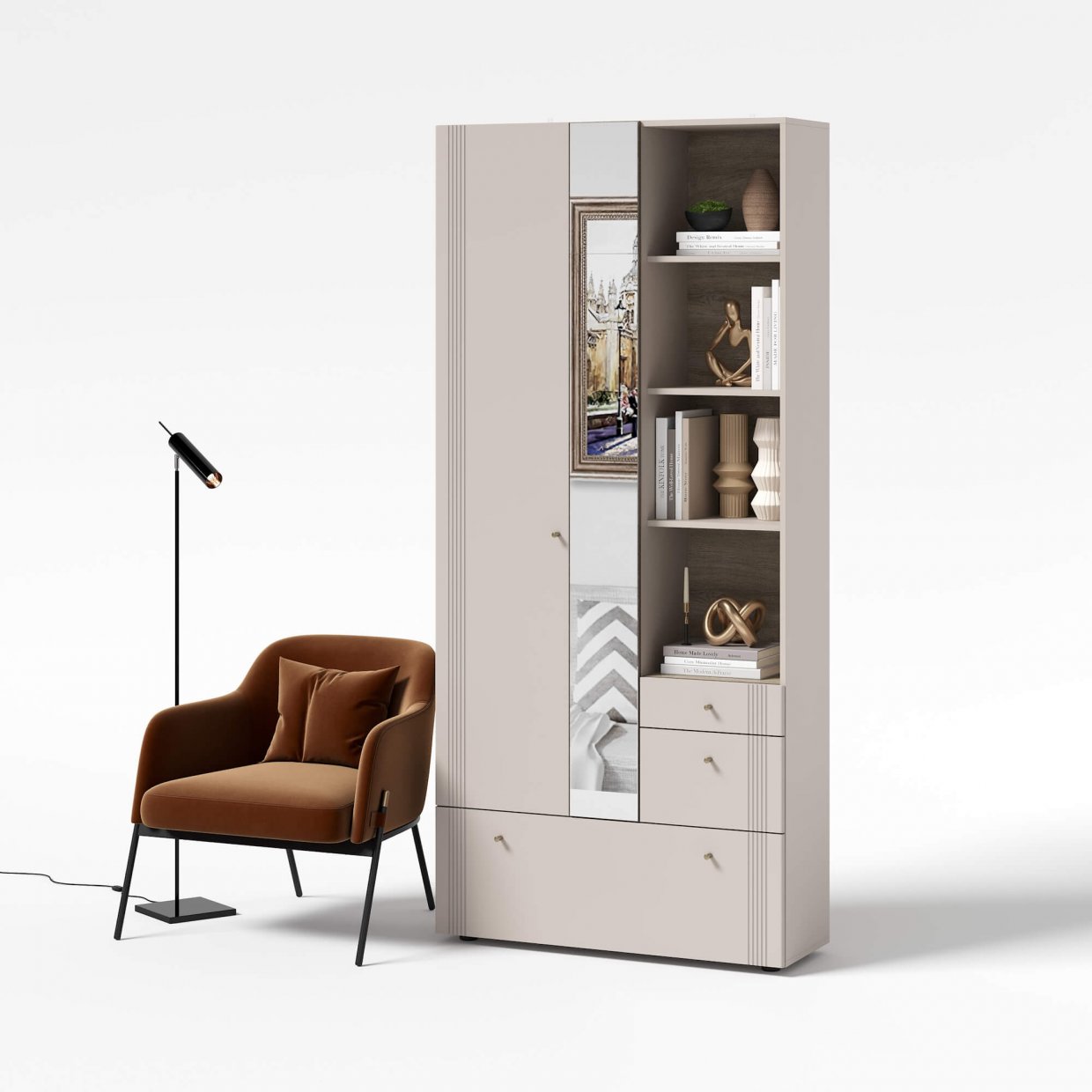 Вешалка с зеркалом Одетта (ВШ1) в Татарске - mebel154.com