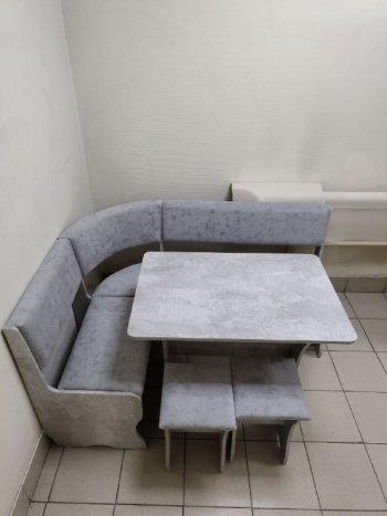 Кухонный уголок Миссия V велюр (цемент) в Татарске - mebel154.com