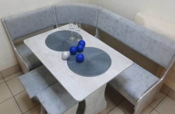 Кухонный уголок Миссия V велюр (цемент) в Татарске - mebel154.com