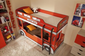 Кровать двухъярусная детская Автобус в Татарске - mebel154.com