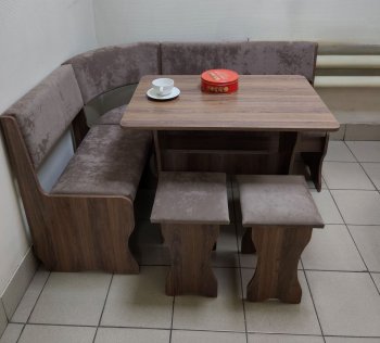 Кухонный уголок Миссия  V велюр(коричневый) в Татарске - mebel154.com