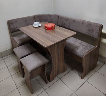 Кухонный уголок Миссия  V велюр(коричневый) в Татарске - mebel154.com