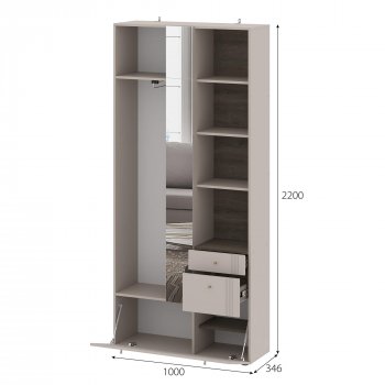 Вешалка с зеркалом Одетта (ВШ1) в Татарске - mebel154.com