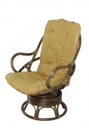 Кресло-качалка Swivel Rocker (Ротанг №6, ткань Mulan 152) в Татарске - mebel154.com